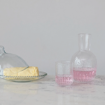 Embossed Glass Carafe