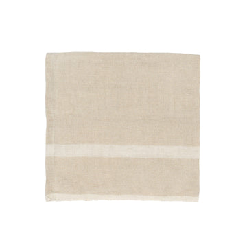 Laundered Linen Natural/White Napkins 20x20 - Set of 4