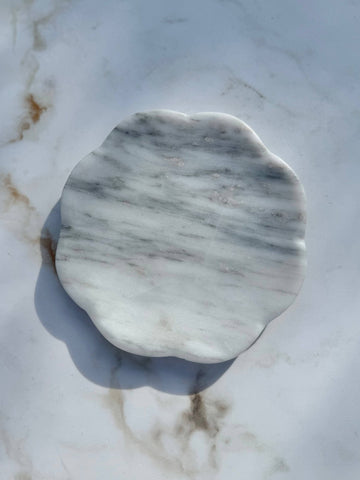 Belle Marble Tray , White