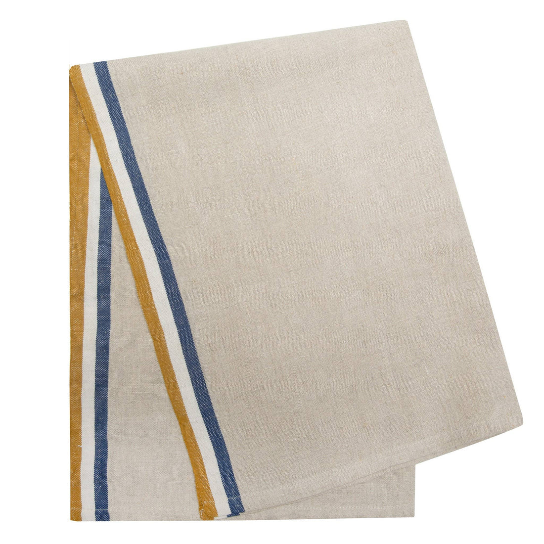 Normandy Natural - Mustard/Natural/Blue Tea Towels 20x30
