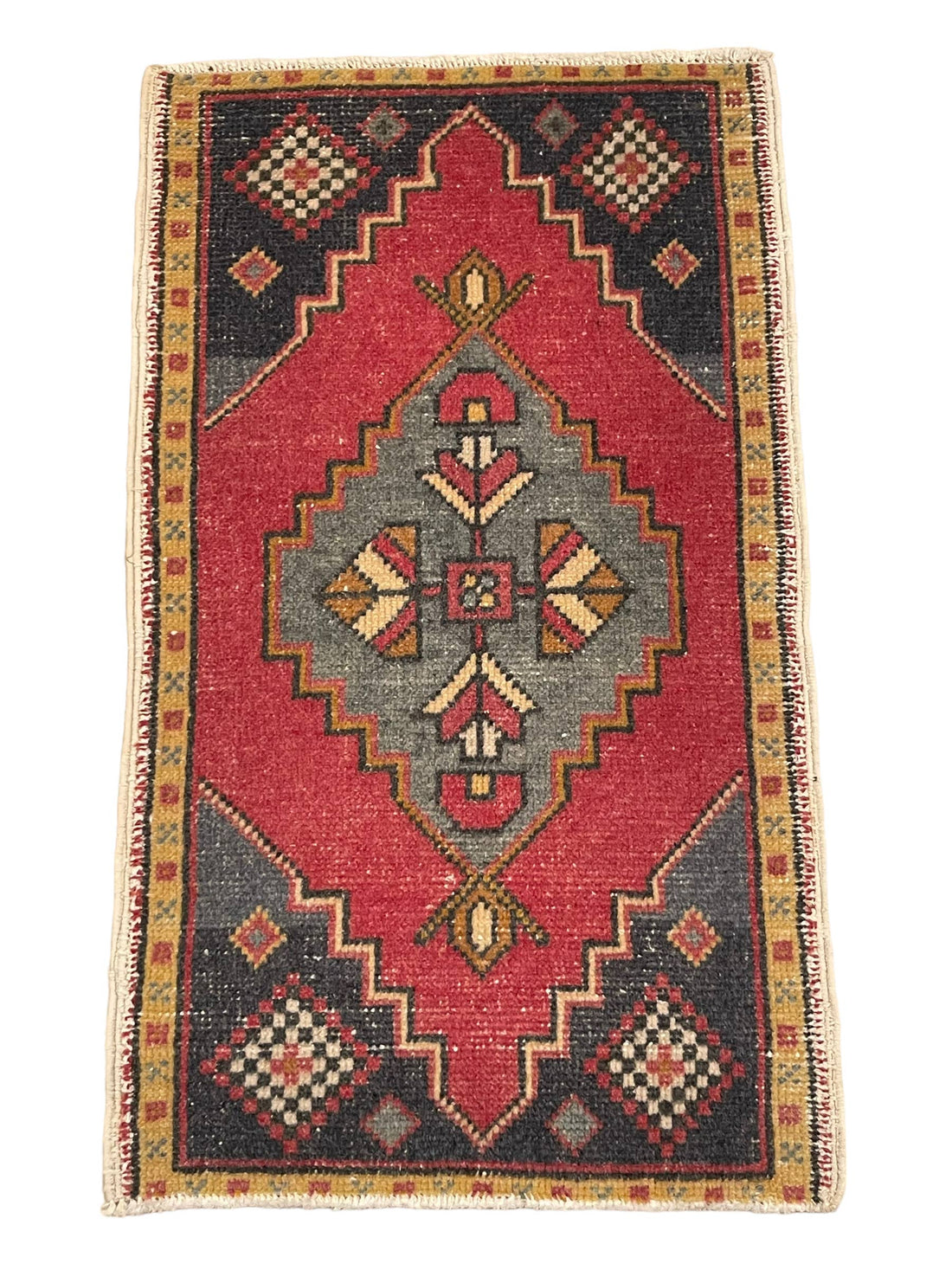 Pair Vintage Turkish Rug Rug “ 1.9 x 3 “