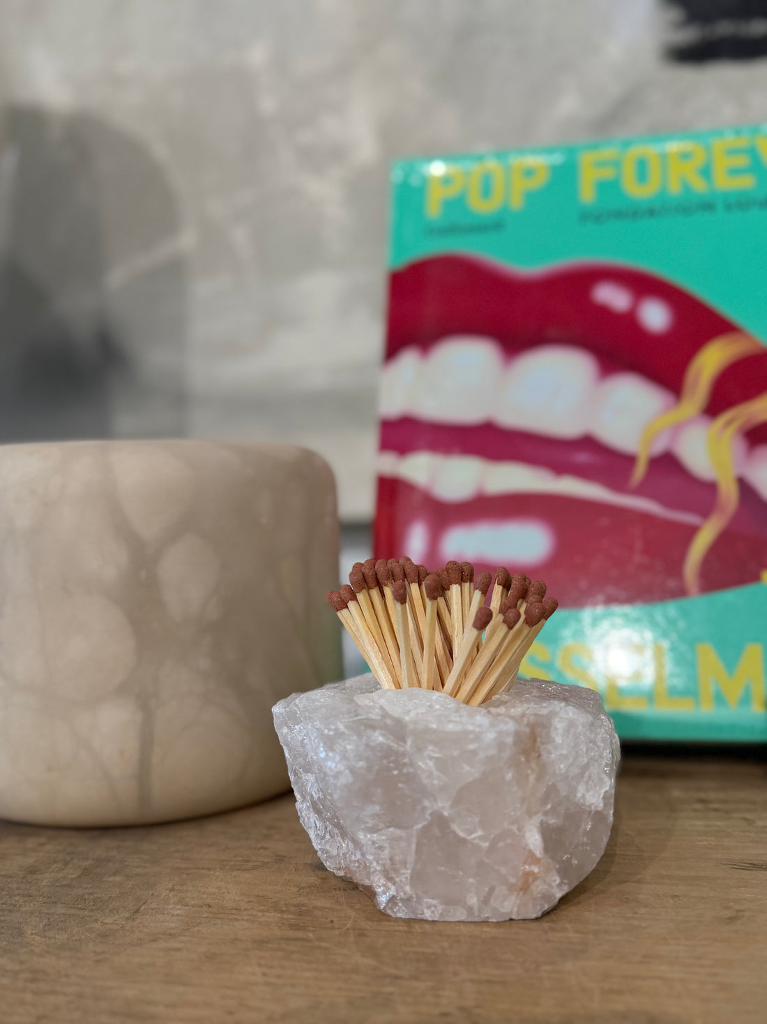 White Quartz Match Holder