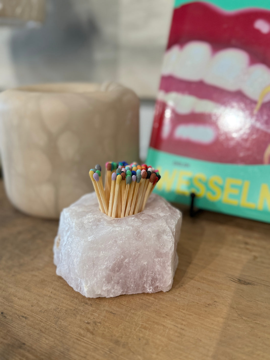 Rose Quartz Match Holder