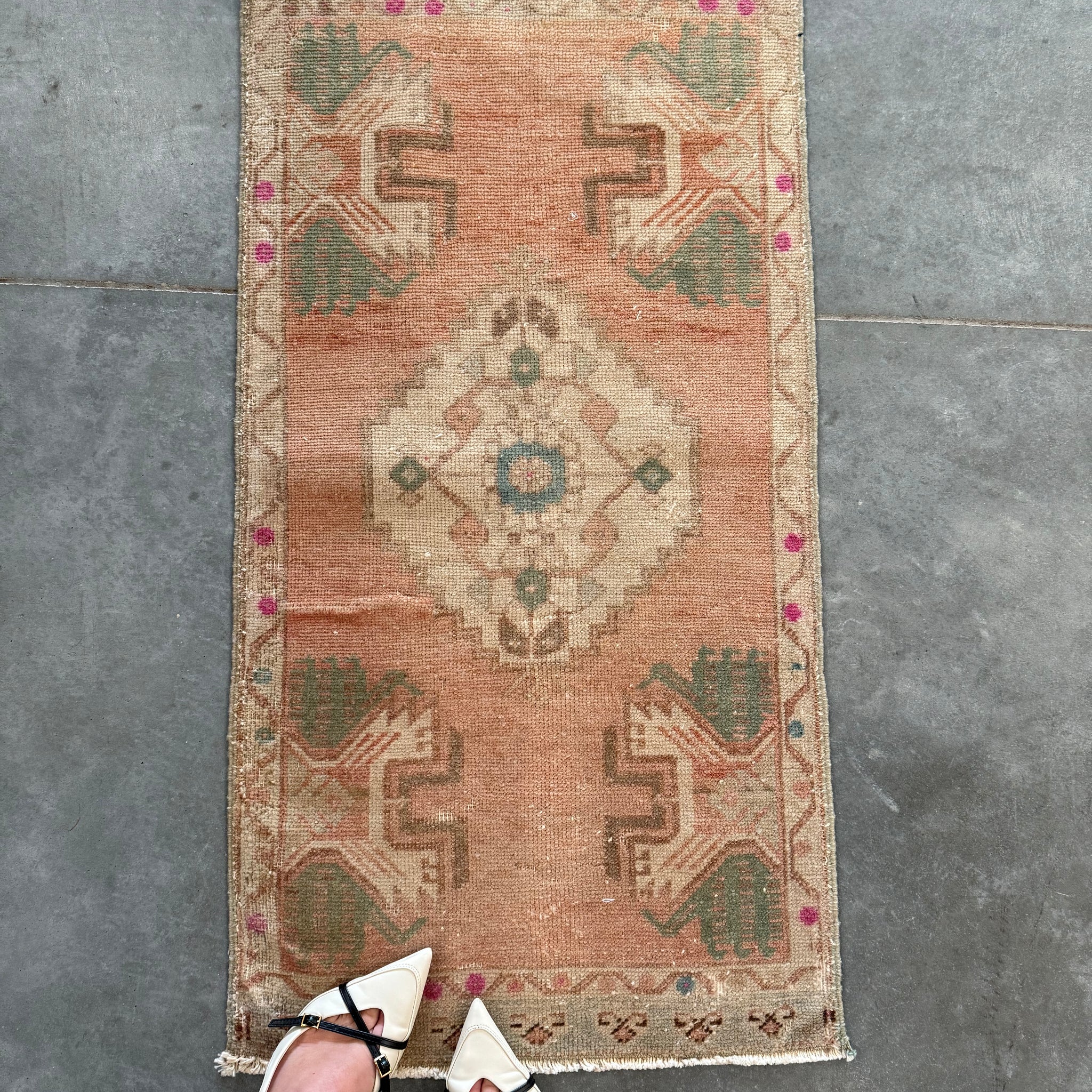 Hand-loomed Vintage Turkish Rug