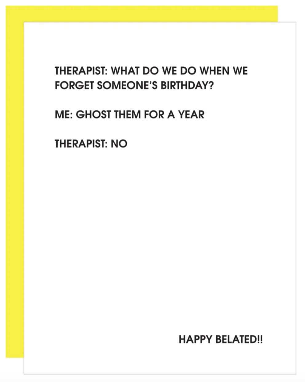 Therapist: Ghost Them Birthday Letterrpess Card