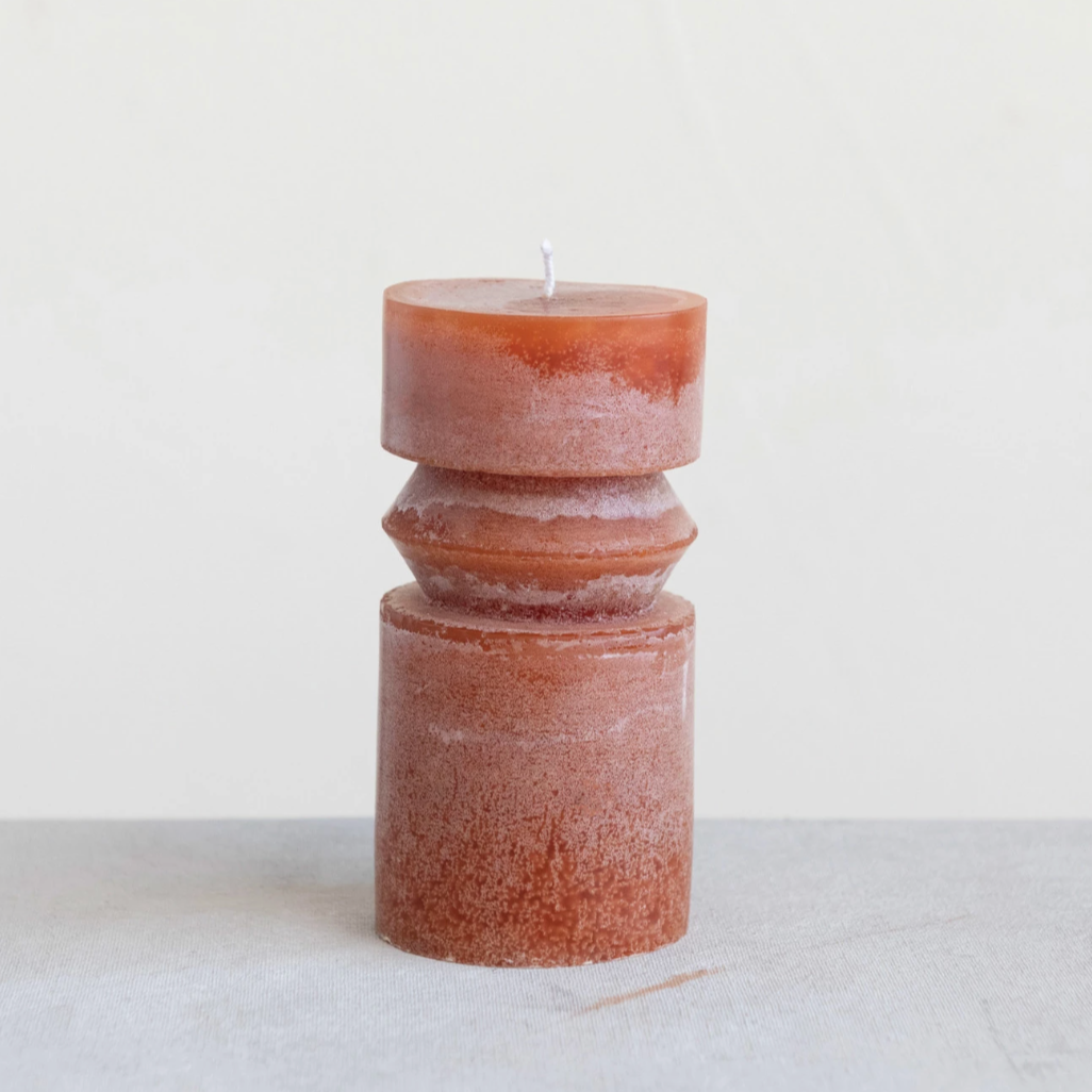Unscented Totem Pillar Candle - Orange