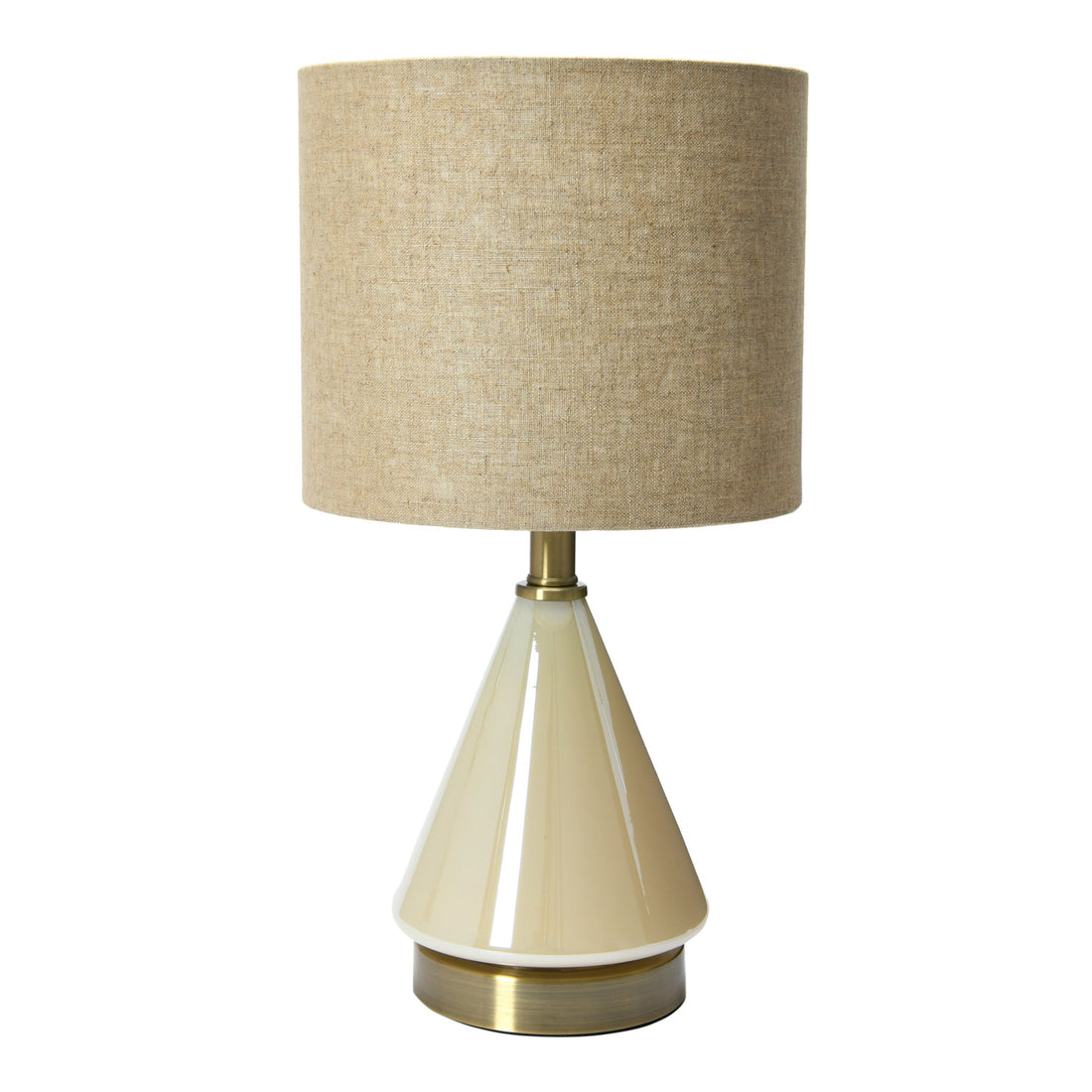 Glass Lamp with Linen Shade