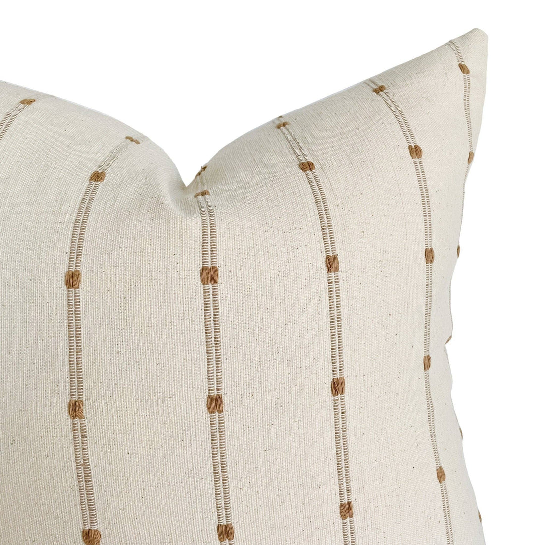 Ridge | Woven Tan Stripe Pillow Cover: 22x22
