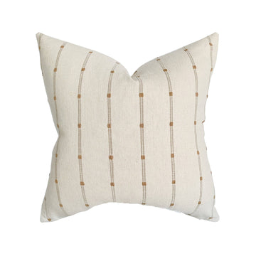 Ridge | Woven Tan Stripe Pillow Cover: 22x22