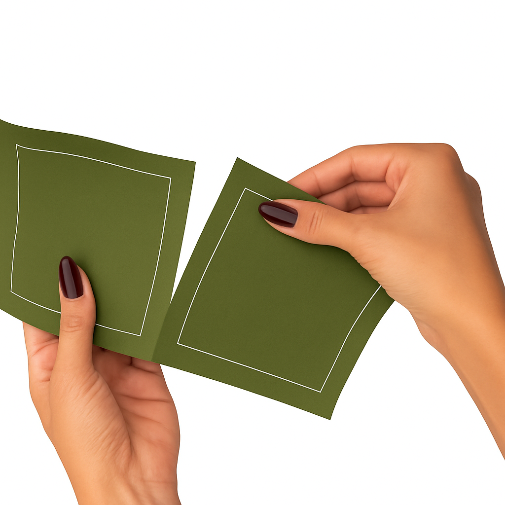 Luxury Disposable/Washable 100% Cotton Cocktail Napkins - Olive