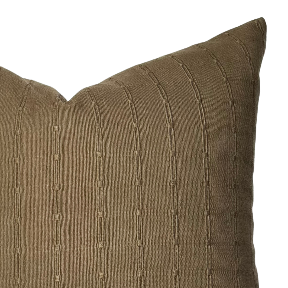 Graham | Cedar Brown Woven Stripe Pillow Cover: 22x22