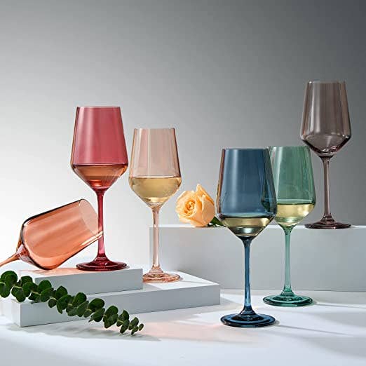 Pastel Colored Wine Glass - Set of 6