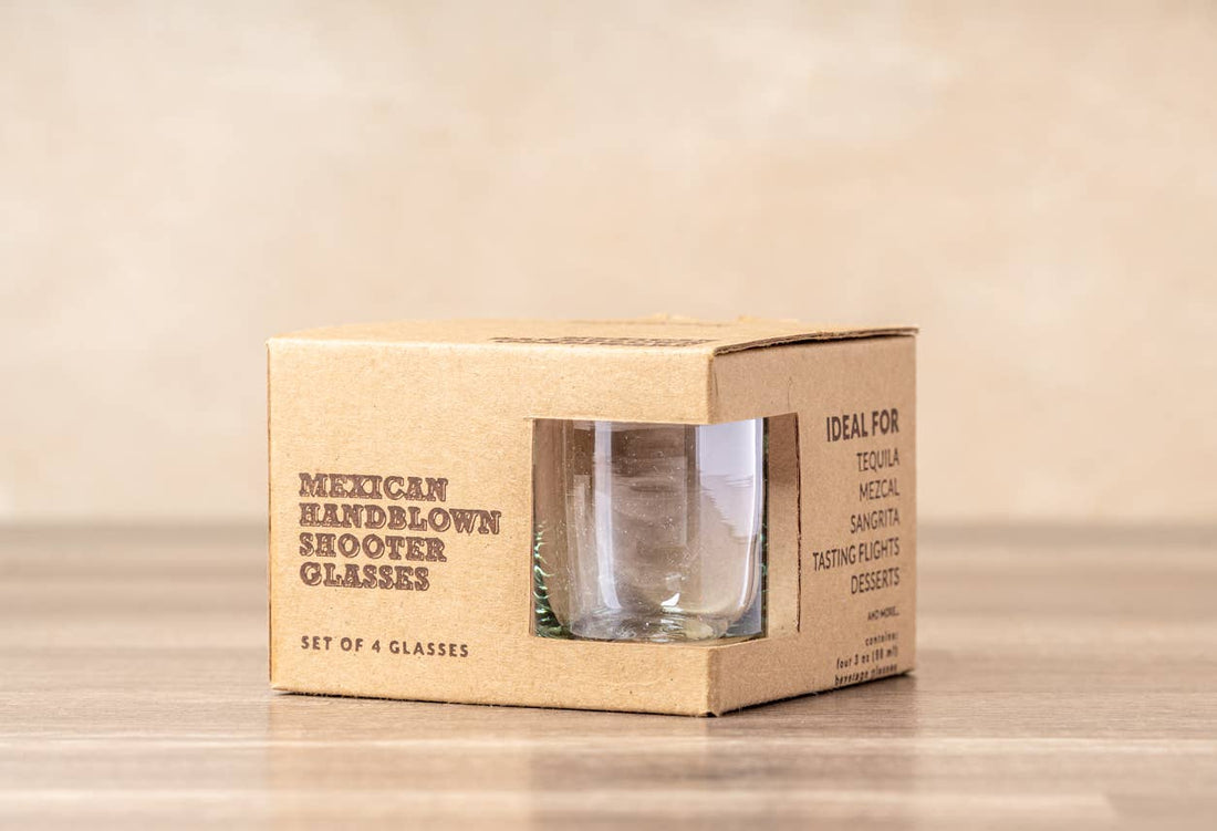 Handblown Shooter Glasses - Clear