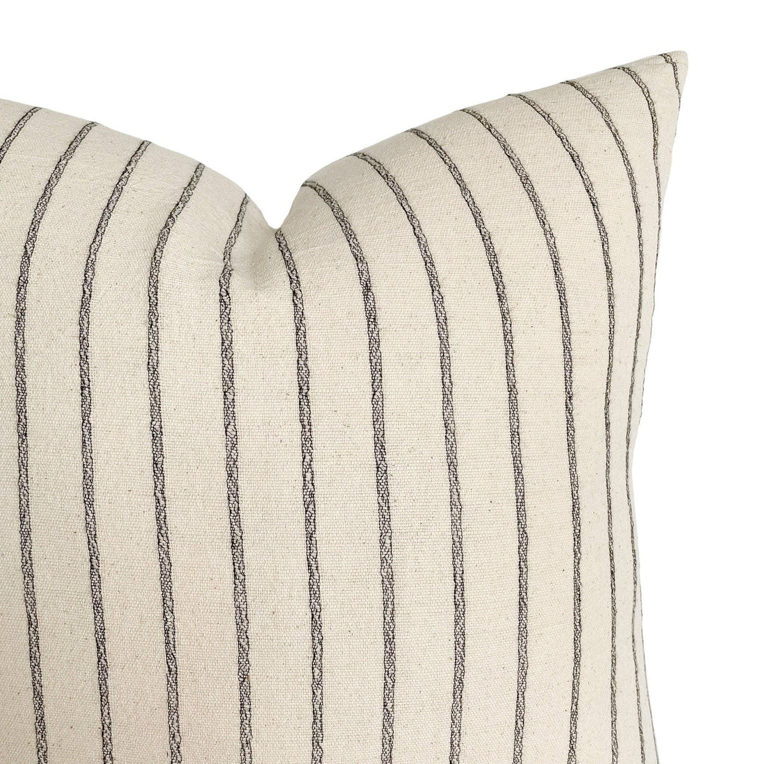 Walker | Natural Black Stripe Pillow Cover: 22x22