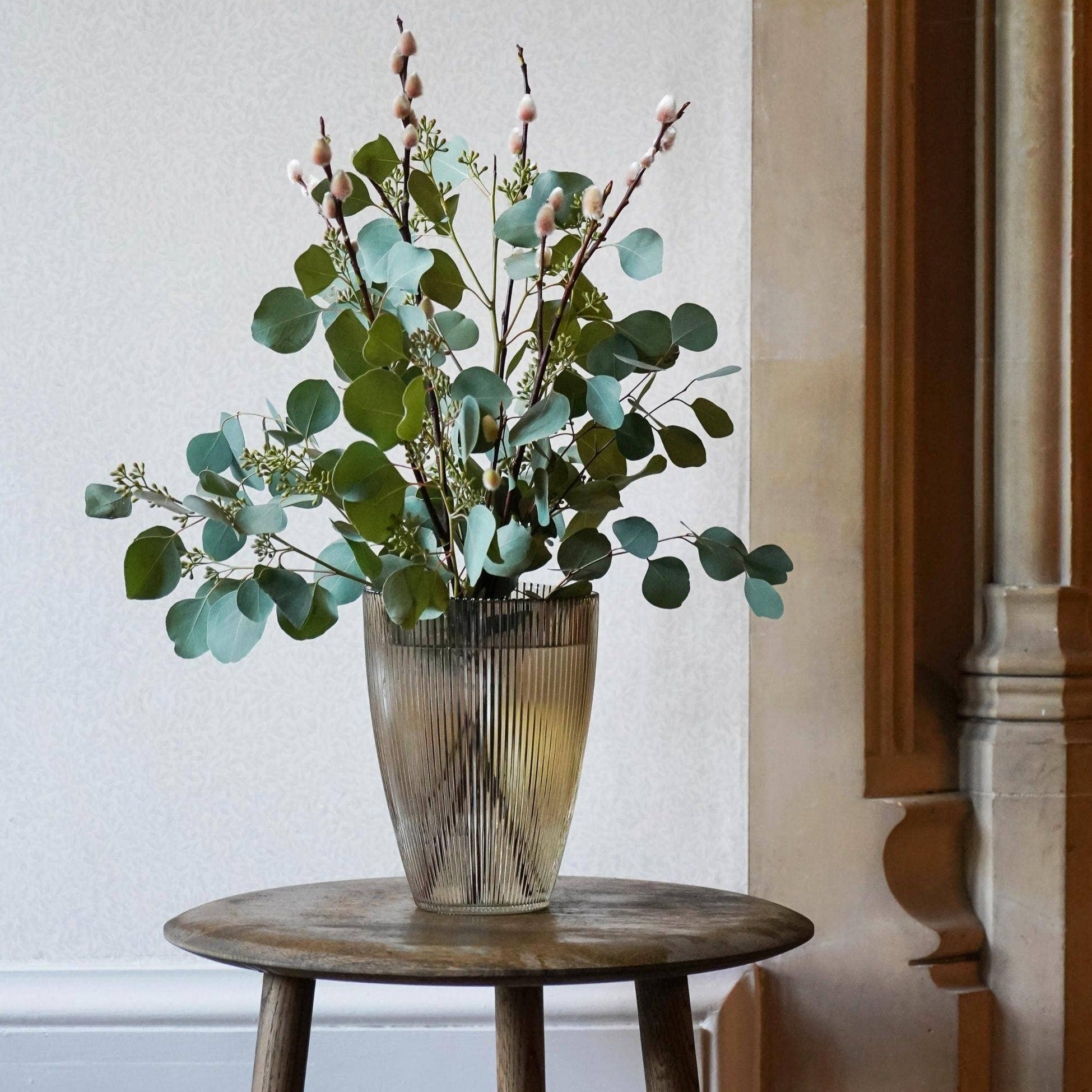 Ribbed Tall Vase - Mist