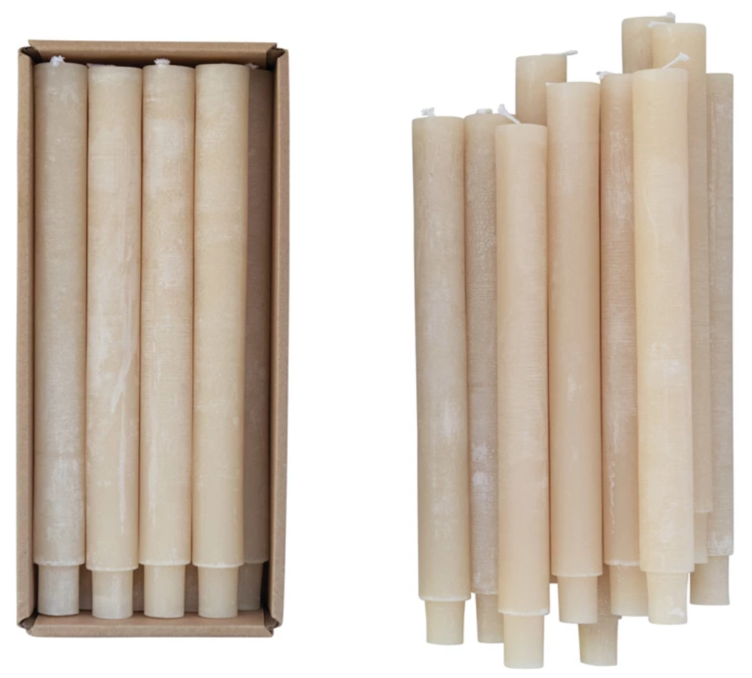 Powder Finished Cream Taper Candles