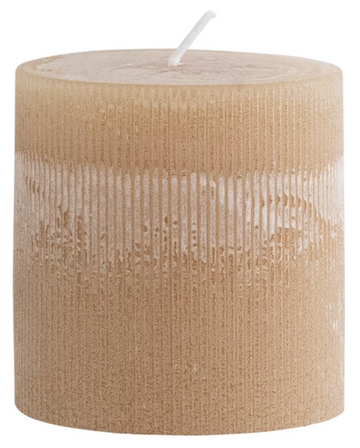 Linen Pleated Pillar Candle