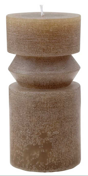 Olive Totem Pillar Candle