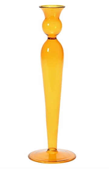 Yellow Glass Candle Holder