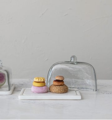 Large Glass & Marble Cloche