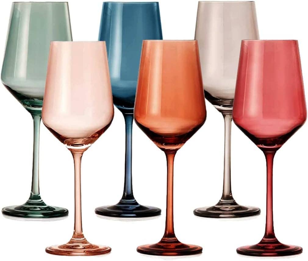 Pastel Colored Wine Glass - Set of 6